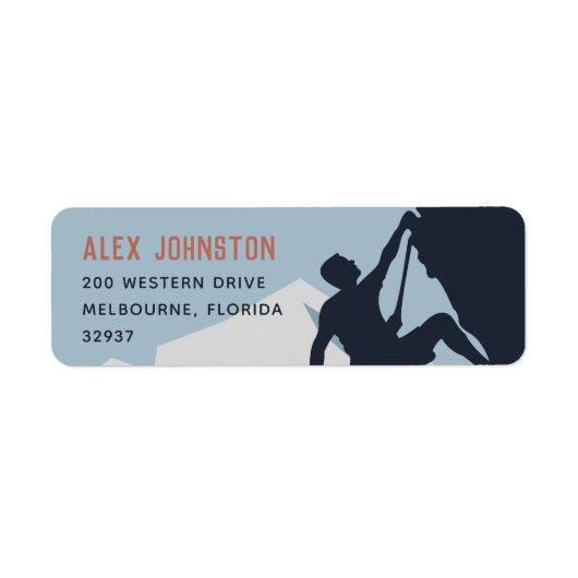 Adres bergbeklimmer etiket (Voorkant)