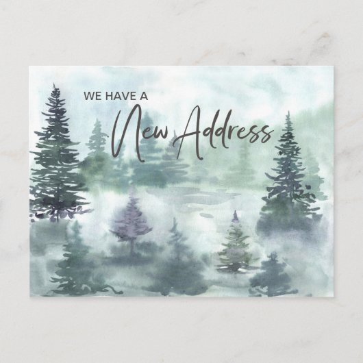 Adres bijwijzigen: Rustic Pine Trees Mountain Briefkaart (Voorkant)