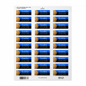 Adres Blauw en zwart Basketball Etiket (Full Sheet)