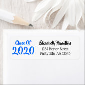 Adres blauw en zwarte schoolkleuren etiket (Insitu)