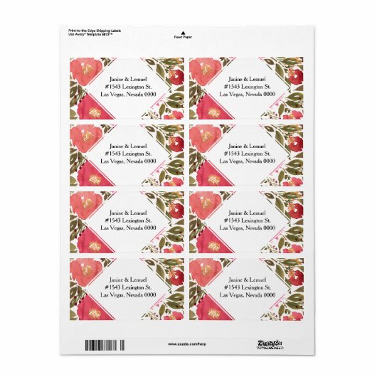 Adres Bloom Flowers Label (Full Sheet)