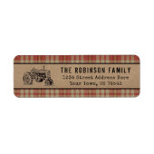 Adres boerderij Tractor Country Red Play Kraft Etiket (Voorkant)