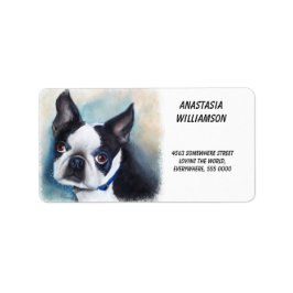 Adres Boston Terrier Etiket