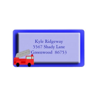 Adres brandweerwagen label