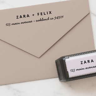 Adres bruiloft Modern minimalistisch paar Zelfinktende Stempel