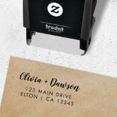 Adres bruiloft | Modern minimalistisch script Zelfinktende Stempel