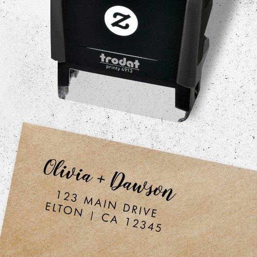 Adres bruiloft | Modern minimalistisch script Zelfinktende Stempel