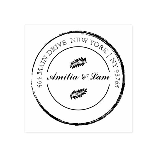 Adres bruiloft rubberstempel (Afrduk)