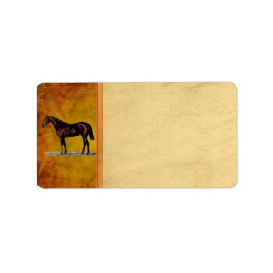 Adres bruin paard etiket