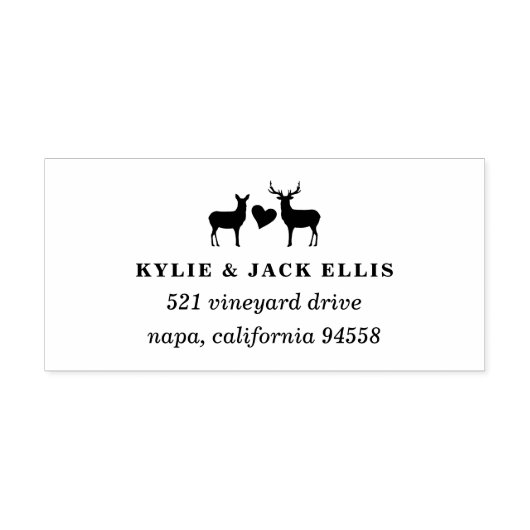 Adres Buck and Doe Return Zelfinktende Stempel (Design)
