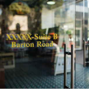 Adres Business Shop Street aanpassen Blk/Gold Raamsticker