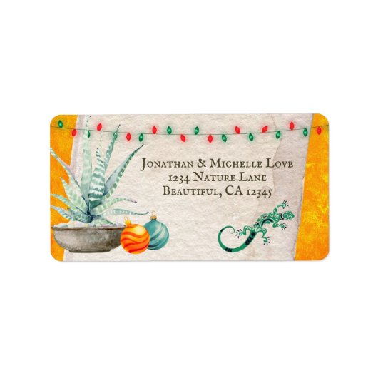 Adres Cactus, Gecko en Vakantiedemandag Etiket (Voorkant)