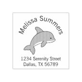 Adres cartoon Jumping Dolphin Rubberstempel (Afrduk)