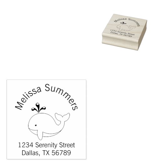 Adres cartoon walvis rubberstempel (Gestempeld)
