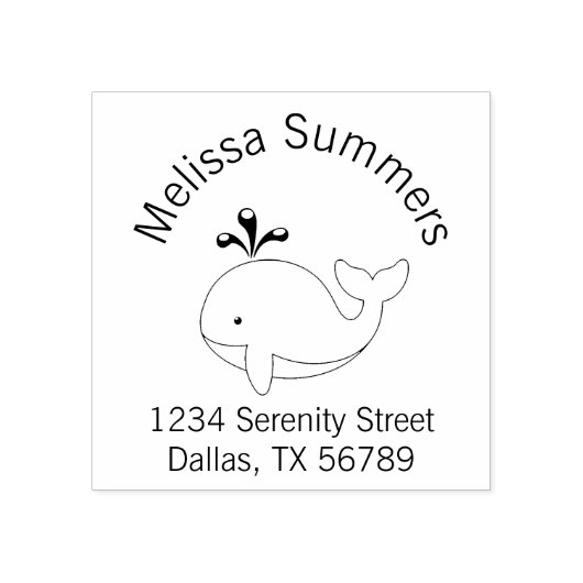 Adres cartoon walvis rubberstempel (Afrduk)