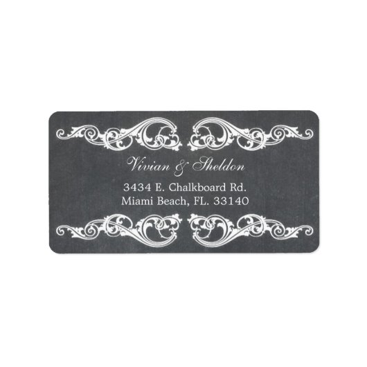 Adres  Chalkboard Weddenschap Etiket (Voorkant)