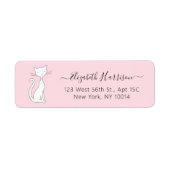 Adres Chic Cat Pink Return Etiket (Voorkant)