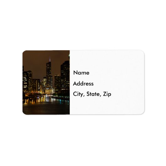 Adres Chicago River Night Storm Label (Voorkant)