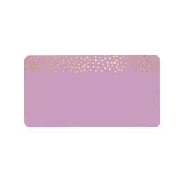 ADRES chique rustieke faux gouden confetti paarse Etiket