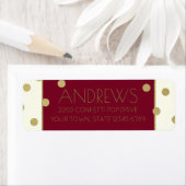 Adres Confetti Pop Burgundy en Gold Etiket (Insitu)