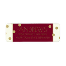 Adres Confetti Pop Burgundy en Gold