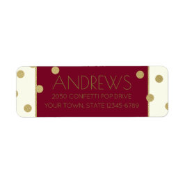 Adres Confetti Pop Burgundy en Gold Etiket