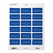 Adres Contactgegevens blauw Etiket (Full Sheet)