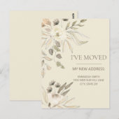 Adres Cream Brown Waterverf Floral wijzigen Briefkaart (Voorkant / Achterkant)