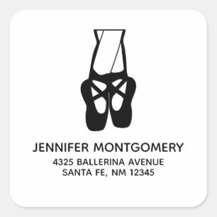 Adres Cute Ballet Dancer Legs & Slippers Vierkante Sticker
