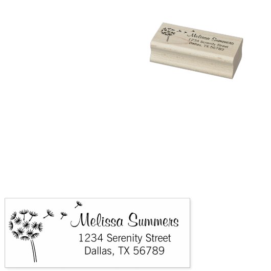 Adres: Dandelion Flower Parachutes Rubberstempel (Gestempeld)