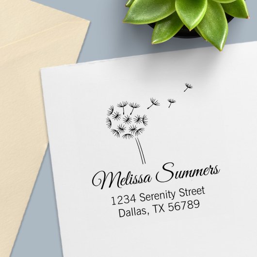 Adres: Dandelion Flower Parachutes Zelfinktende Stempel