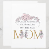 Adres een Botanisch Baby shower van het Teller Tek (Voorkant / Achterkant)