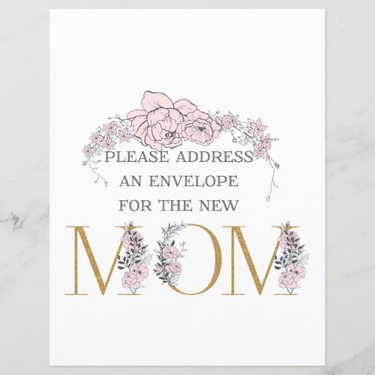 Adres een Botanisch Baby shower van het Teller Tek (Voorkant)