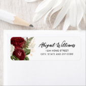 Adres Elegant Red Rose Return Etiket (Insitu)