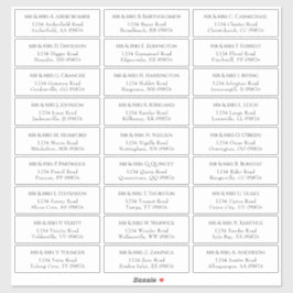 Adres Elegant Wedding Guest Sticker