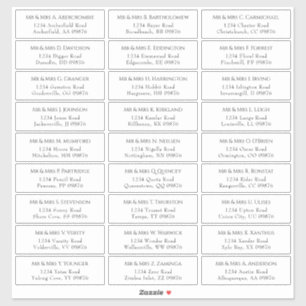 Adres Elegant Wedding Guest Sticker