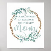 Adres en Baby shower Poster (Voorkant)