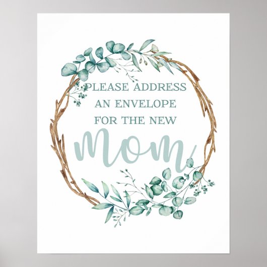 Adres en Baby shower Poster (Voorkant)