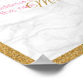 Adres en envelop Marmer en Goud Douche Poster (Hoek)
