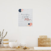 Adres en envelopteken Blush en Navy Bridal Poster (Keuken)