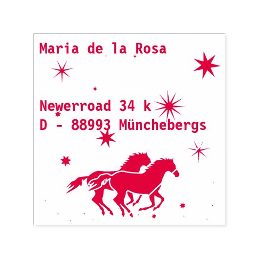 Adres en Paarden Zelfinktende Stempel (Design)