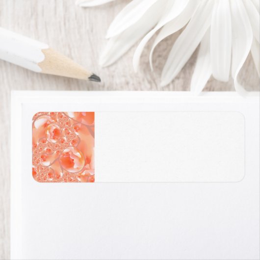 Adres en verzendlabels van perzik en room van Flor Etiket (Insitu)