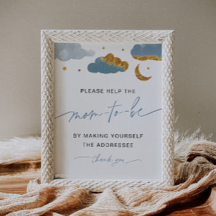 Adres Envelope Twinkle Star Baby shower Boy Poster