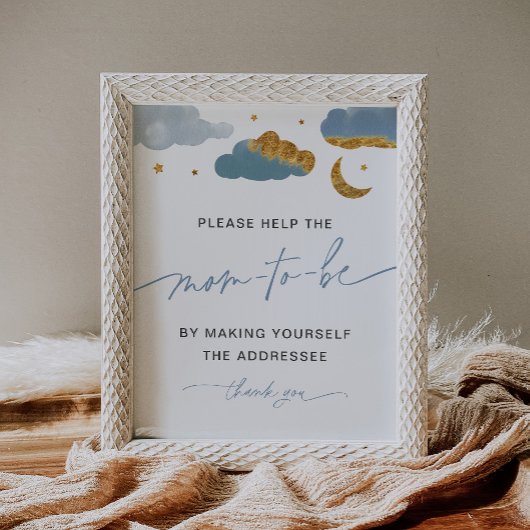 Adres Envelope Twinkle Star Baby shower Boy Poster