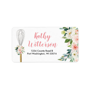Adres Etiket Roze Floral Binnenkort weggedraaid