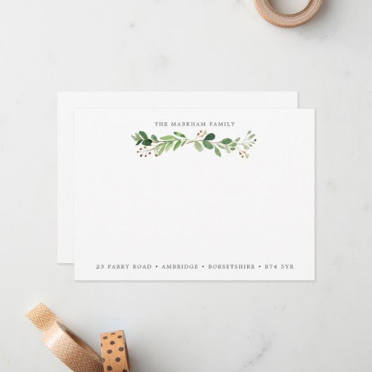 Adres Eucalyptus Bough Notitiekaartje (Voorkant / Achterkant in situ)