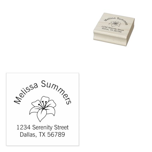 Adres exotische Lily Flower Arch Rubberstempel (Gestempeld)