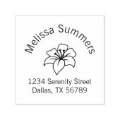 Adres exotische Lily Flower Arch Zelfinktende Stempel (Design)