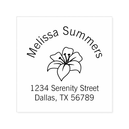 Adres exotische Lily Flower Arch Zelfinktende Stempel (Design)