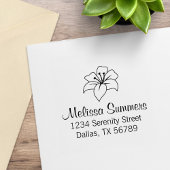 Adres exotische Lily Flower Rubberstempel